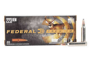 Federal Nosler Partition 223 Remington 60GR Ammo features 20 centerfire rifle cartridges that are made in the U.S.A.